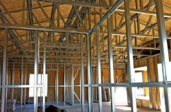 Barndominium interior framing in South Carolina